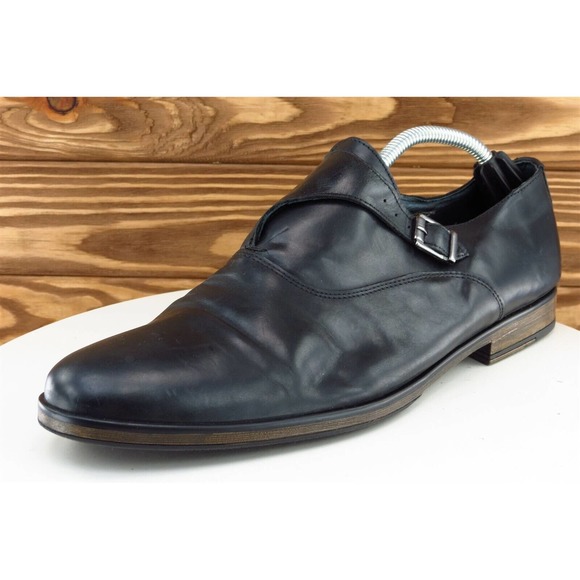 Aldo Shoes Sz 11 M‎ Black Monk Oxfords Leather Men - Picture 1 of 8